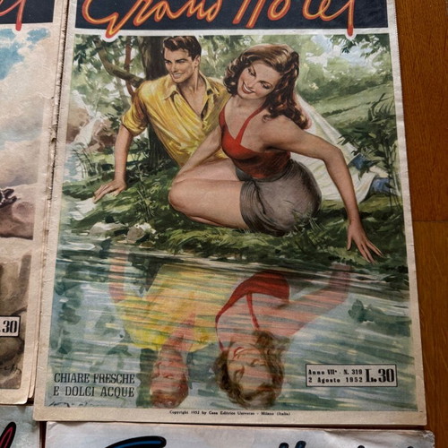Italian magazines used, pack of 9, 1950s