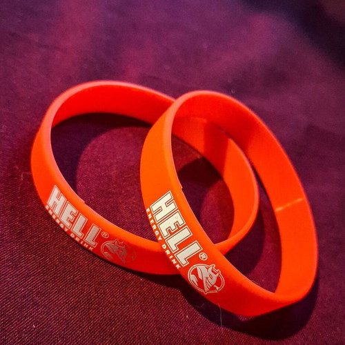 Hell Energy Drink rubber bracelets set of 2 new, red