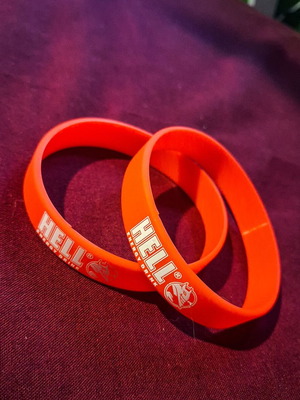 Hell Energy Drink rubber bracelets set of 2 new, red