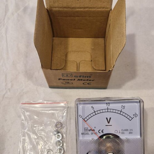 SFIM SF-60 Analog Panel Voltmeter 0-20V DC new in box