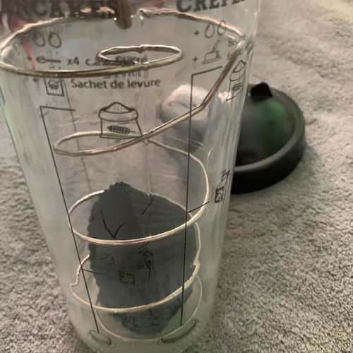 Glass dough shaker for crepes, muffins, pancakes with accessories