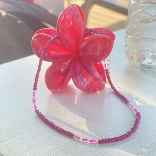 Handmade necklace with pink beads made to order
