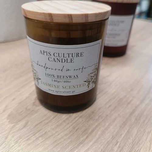 Beeswax Candle with Organic Jasmine Oil 140g new