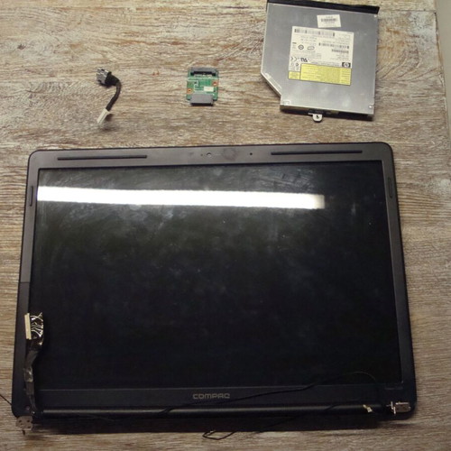 Compaq Presario CQ70 laptop parts used, screen, DVD drive, power plug, SATA adapter