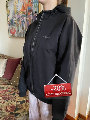 Basehit women's bomber jacket with hood size L like new, black-gray