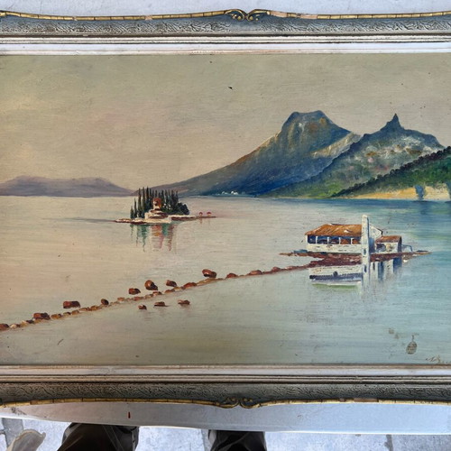 Oil painting used antique framed 45x60 from 1970s