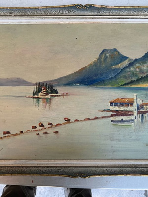 Oil painting used antique framed 45x60 from 1970s