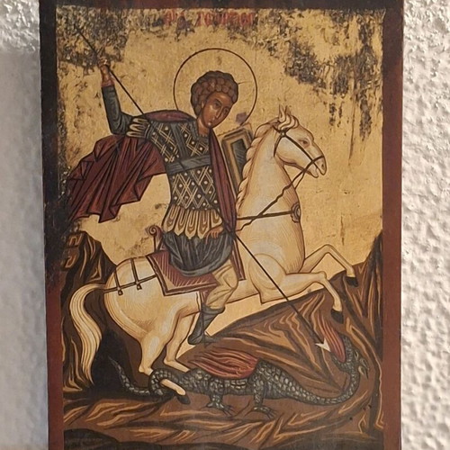Wooden Saint George Icon used