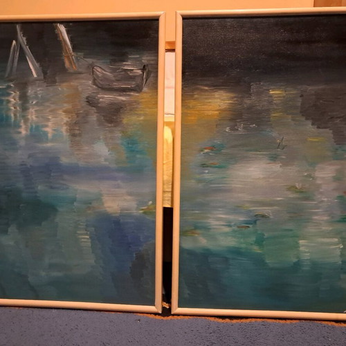 Oil paintings 2 pieces Eleni Giakali 73x53 cm