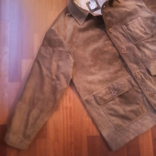Men's leather suede jacket Gap used, size L-XL, beige brown