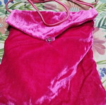 Velvet crossbody bag pink, new handmade design