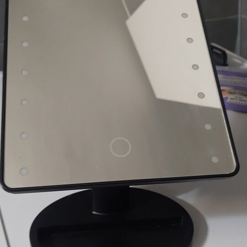 LED makeup mirror with adjustable lights and stand