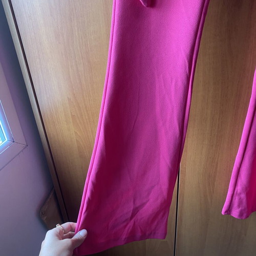 Flared pants, fuchsia, slim fit