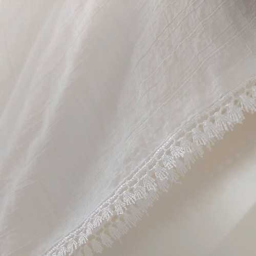 White Dina blouse no 4 new with embroidery and fringes