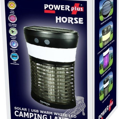 PowerPlus Horse Solar LED Camping Lantern with Mosquito Zapper and USB Charging