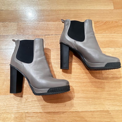 Atos Lombardini leather ankle boots gray melange used, size 39
