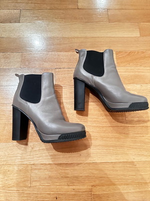 Atos Lombardini leather ankle boots gray melange used, size 39