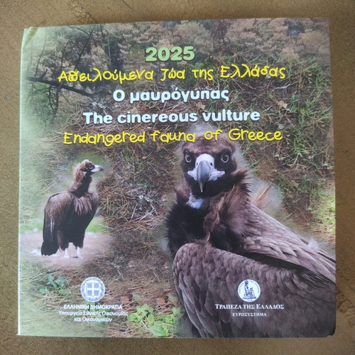 Silver collector coin Cinereous Vulture 5 euro 2025 like new