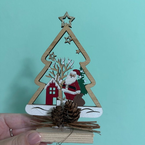Christmas wooden decoration like new with Santa Claus