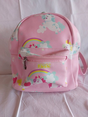 Backpack Polo ροζ σαν καινούργιο με μονοκερους