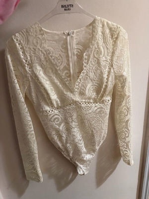 Lace bodysuit new, white, one size