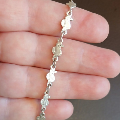 925 silver bracelet with seahorses
