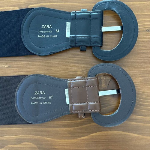 Zara belts set size M, like new, black and brown elastic