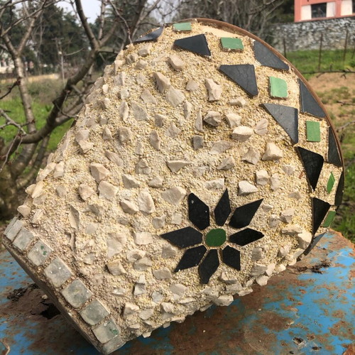 Handmade mosaic flowerpot used from Attica 1960-70