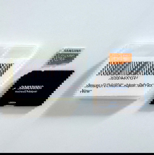 Samsung EVO 64GB MicroSD SDXC U1 Card Κάρτα Μνήμης και αντάπτορας MicroSD σε SD