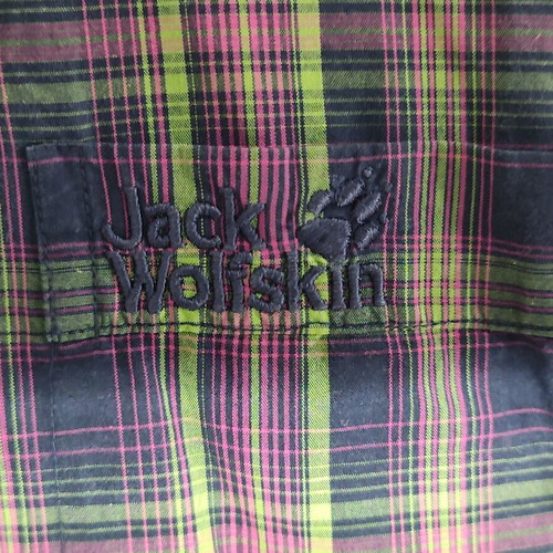 Jack Wolfskin men's short-sleeve plaid shirt, multicolor, size L