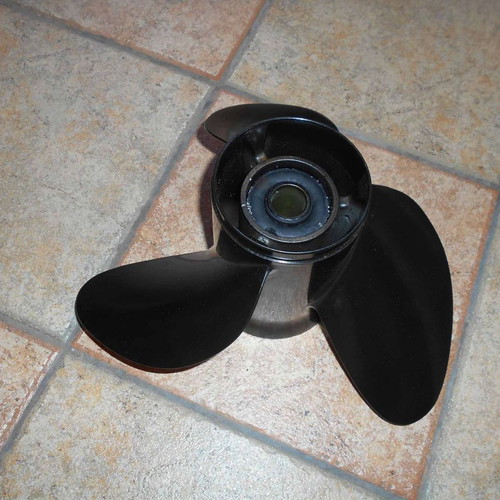 OMC stainless steel boat engine propeller black new, 19" pitch