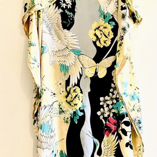 Caftan dress with Japanese pattern like new, one size