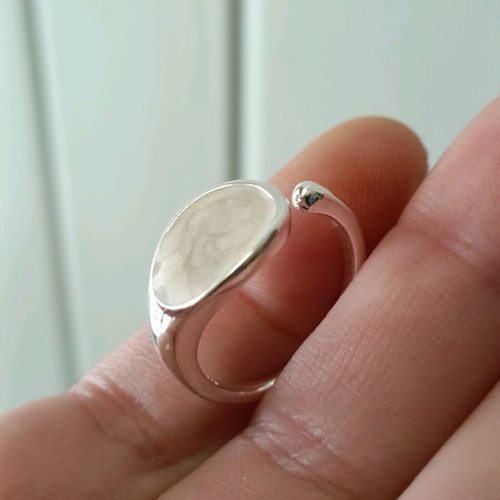 Women's adjustable ring with enamel stone 925 silver plated new