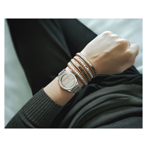 Handmade leather wrap bracelet with earthy beads, adjustable, new
