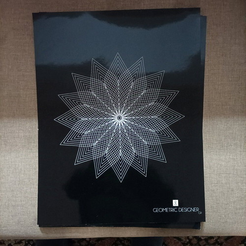 Poster with geometric designs set of 3 like new, illustrated paper