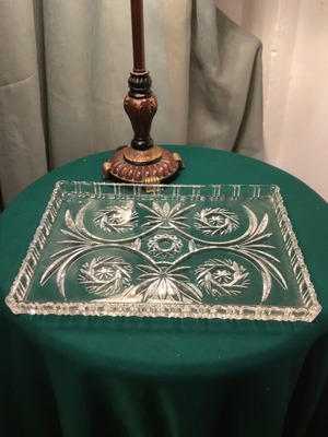 Walther Glass Crystal Serving Tray like new, 31x24 cm