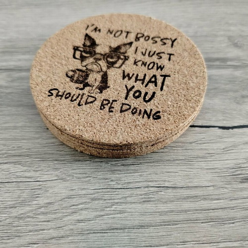 Set of 5 cork coasters with dog designs new