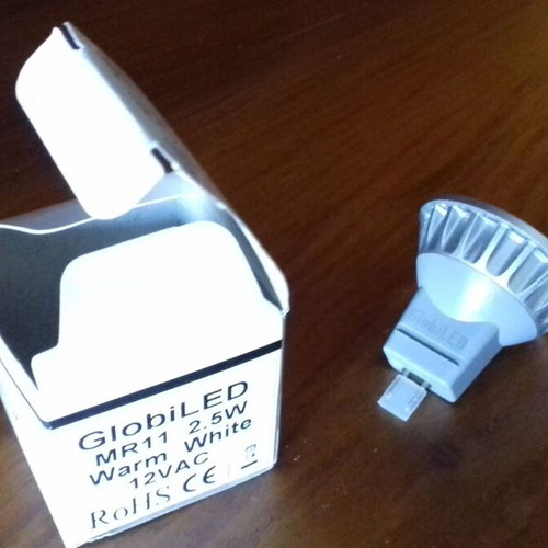 GlobiLED MR11 2.5W LED spot new, 12 pieces, warm light 12V AC