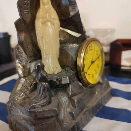 Vintage religious bronze clock 1950-1970 like new