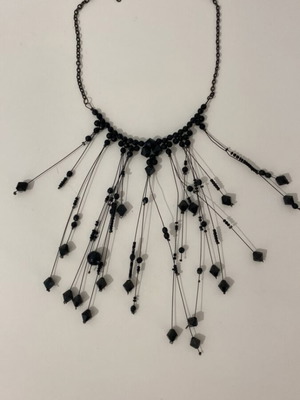 Handmade necklace with black beads like new