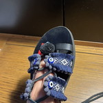 Handmade leather sandals with tassels and evil eyes, like new, size 36, blue