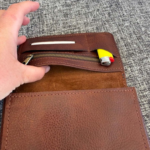 Handmade leather tobacco pouch