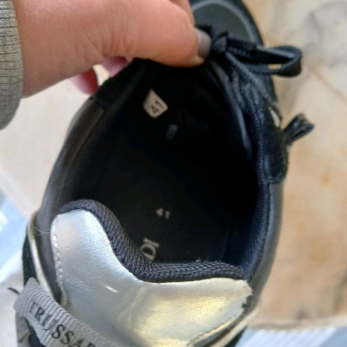 Trussardi women's sneakers size 41 like new, black and silver