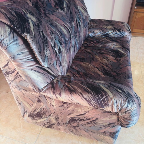 Velvet living room set of three pieces like new