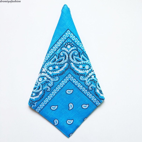 Bandana hip hop scarf light blue cotton 55x55 cm new