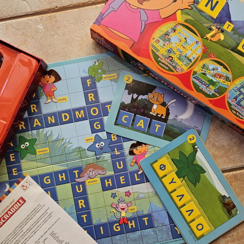 Scrabble Dora bilingual educational board game, like new