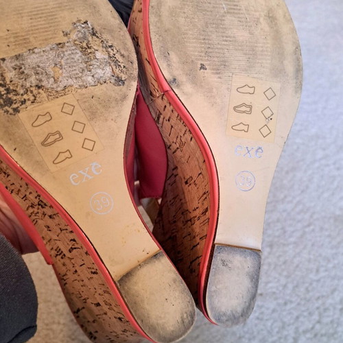 Exe coral platform shoes with cork like new, size 39