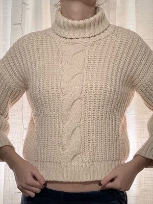 Πλεκτό πουλόβερ ζιβάγκο Anel σαν καινούργιο, μπεζ, μέγεθος S