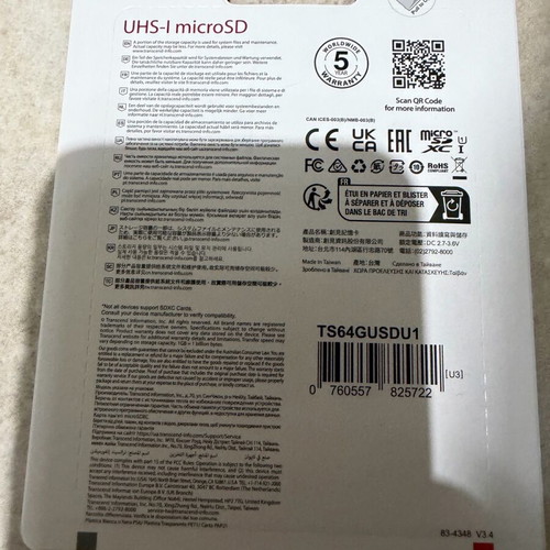 Transcend Premium microSDXC 64GB Class 10 U1 UHS-I με αντάπτορα καινούργιο