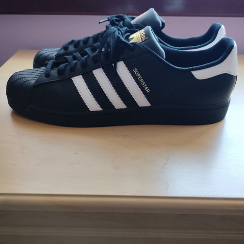 Adidas Superstar sneakers size 52.5, black and gold